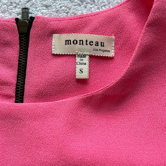 Monteau Barbie Bubblegum Pink Dress Scalloped hem - Picture 2 of 9